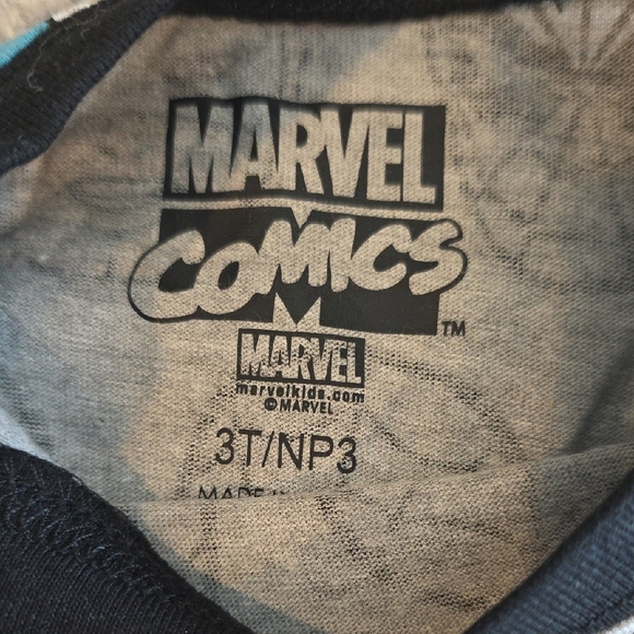 (J37) Marvel Boys Gray T-Shirt with Iconic Superhero Faces SZ 3T - Picture 5 of 6